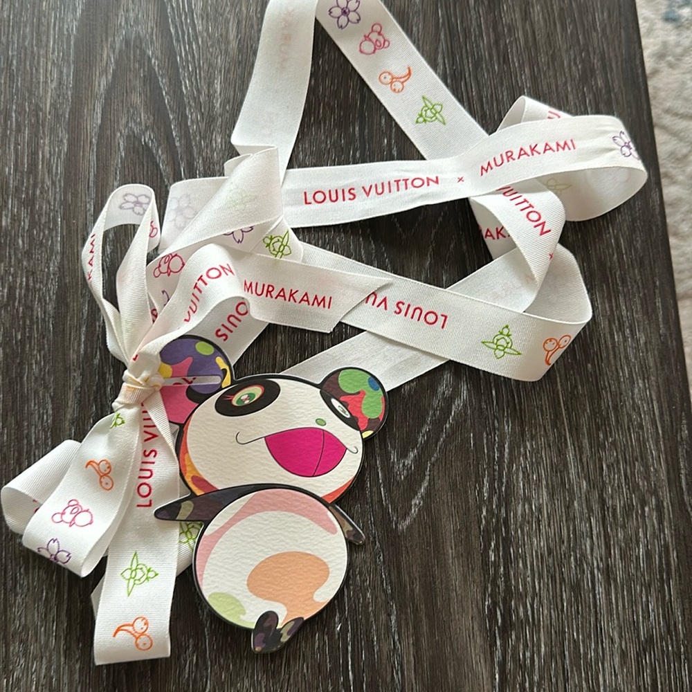 Louis vuitton murakami panda card tag and ribbon